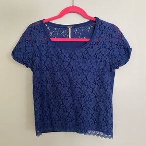 Blue lace shirt